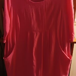 Chic Pink Dress With Pockets On Each Hip